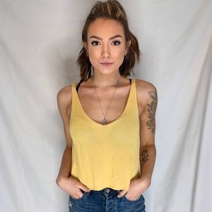 Forever 21 yellow knit tank top. Size small.